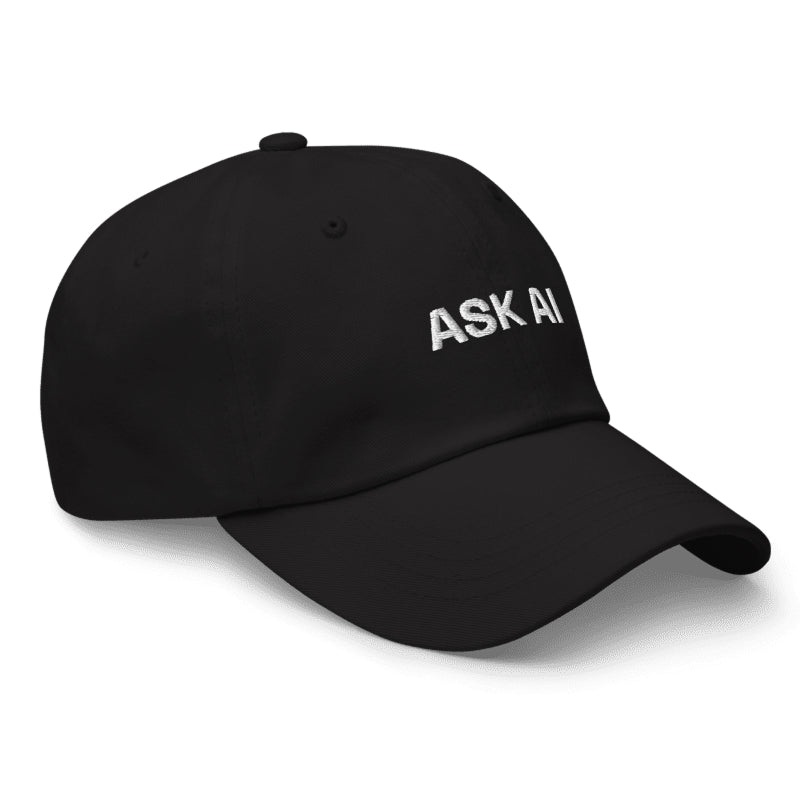 ASK AI Cap in Black — side view