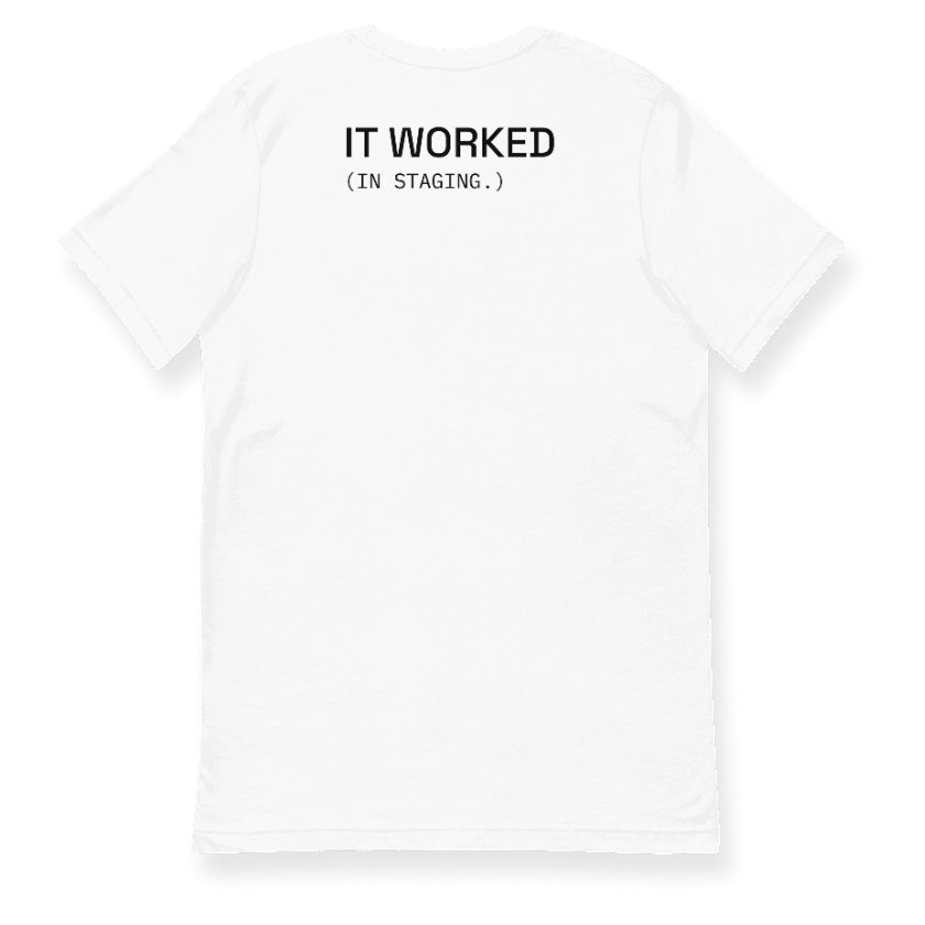 IT WORKED Tee in White — back view