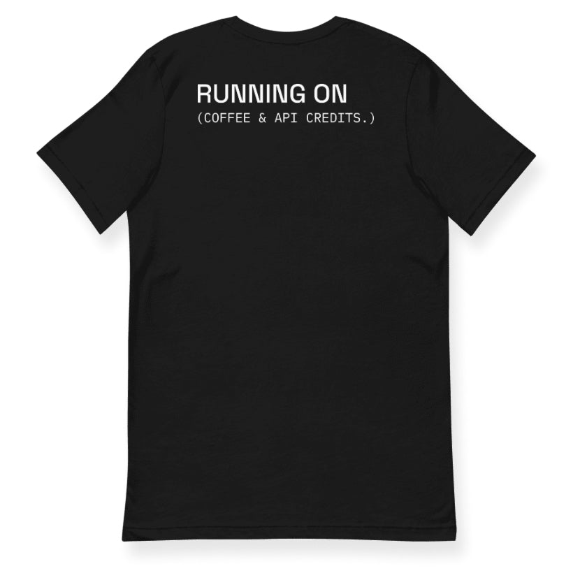 RUNNING ON Tee in Black — back view