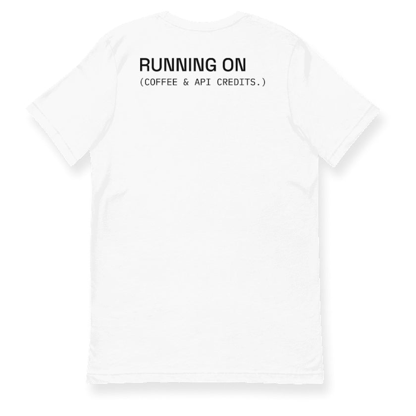 RUNNING ON Tee in White — back view